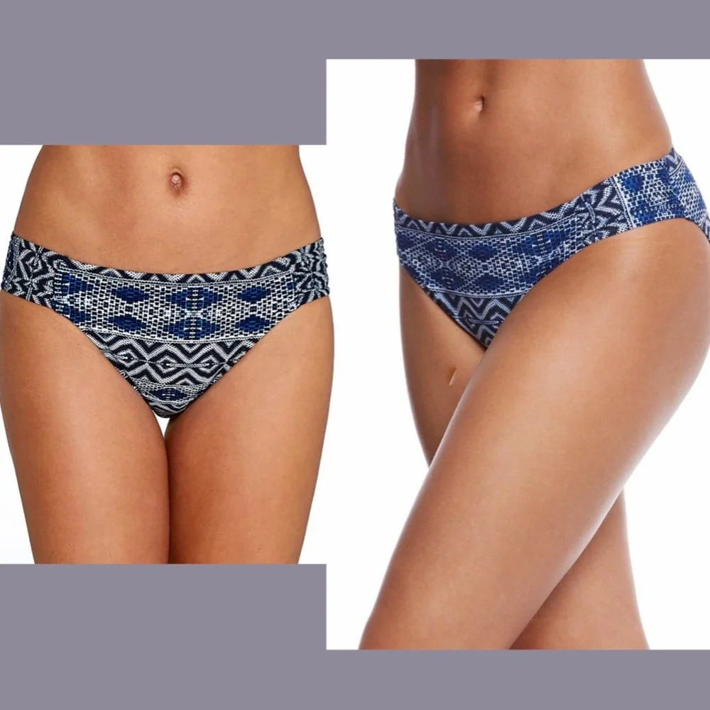 NEW La Blanca Designer Jeans‎ Side Shirred Hipster Bikini Bottom [SZ 14 US ]